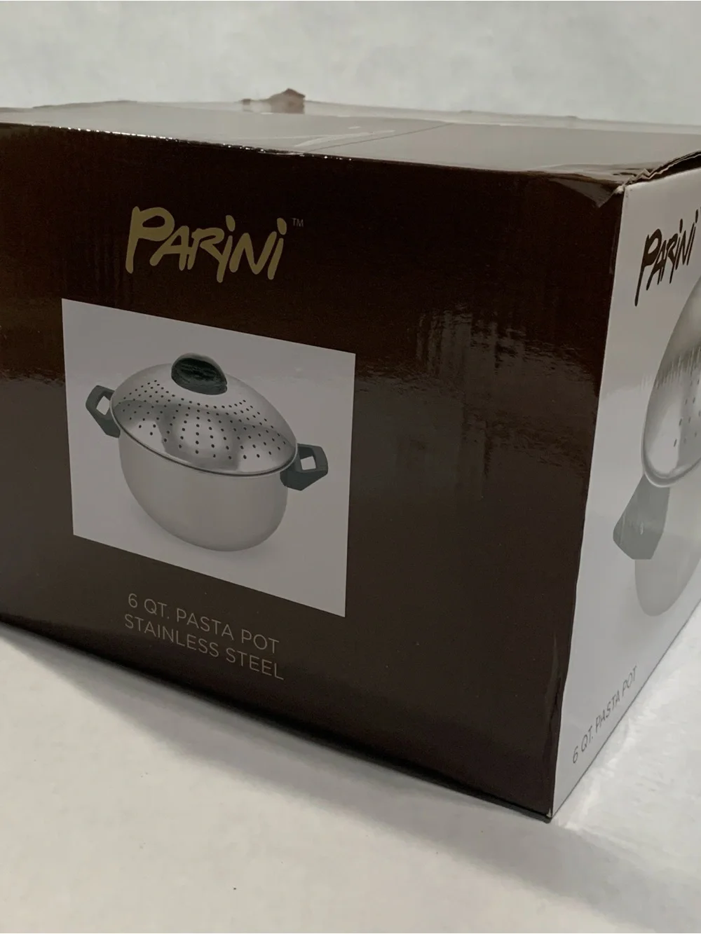 Stainless Steel 6 Qt Pasta Pot with Straining Lid - Silver